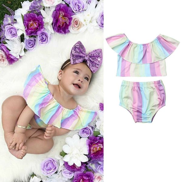 0-24m toddler infsnt baby girls rainbow ruffle pants brief sunsuit clothes 2pcs, White
0-24m toddler infsnt baby girls rainbow ruffle pants brief sunsuit clothes 2pcs, White