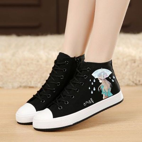 2020 spring new korean high-canvas shoes female students flat with wild casual shoes graffiti female tide, Black
2020 spring new korean high-canvas shoes female students flat with wild casual shoes graffiti female tide, Black