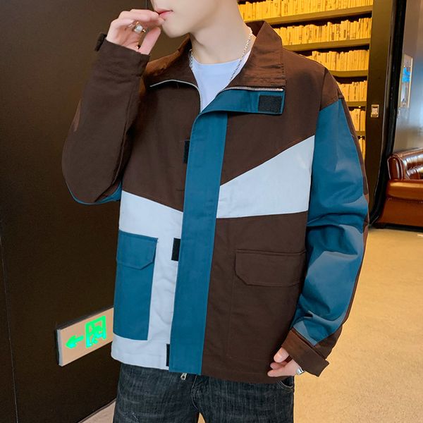 cargo jacket men's fashion contrast color casual lapel jacket man coat streetwear wild loose hip hop bomber male m-3xl, Black;brown
cargo jacket men's fashion contrast color casual lapel jacket man coat streetwear wild loose hip hop bomber male m-3xl, Black;brown