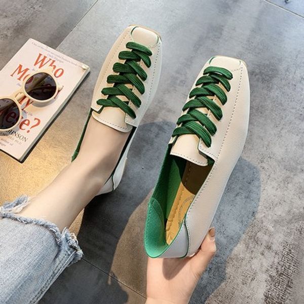 single shoes female 2020 spring new korean version laced shallow mouth flat bottom casual wild square head peas shoes, Black
single shoes female 2020 spring new korean version laced shallow mouth flat bottom casual wild square head peas shoes, Black