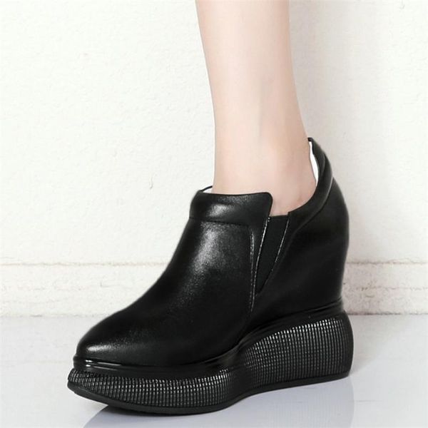 women genuine leather wedges high heel sport pumps shoes female walking fashion sneakers pointed toe oxfords casual travel shoes, Black
women genuine leather wedges high heel sport pumps shoes female walking fashion sneakers pointed toe oxfords casual travel shoes, Black
