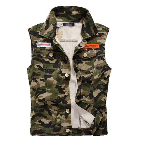 2019 man cowboy camouflage jacket men denim vest vintage sleeveless washed jeans army waistcoat plus size 4xl, Black;white
2019 man cowboy camouflage jacket men denim vest vintage sleeveless washed jeans army waistcoat plus size 4xl, Black;white