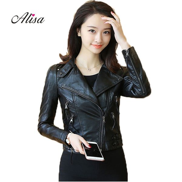 spring autumn faux leather jacket women 2018 new female motorcycle leather jacket ladies turn down collar biker pu coats, Black
spring autumn faux leather jacket women 2018 new female motorcycle leather jacket ladies turn down collar biker pu coats, Black