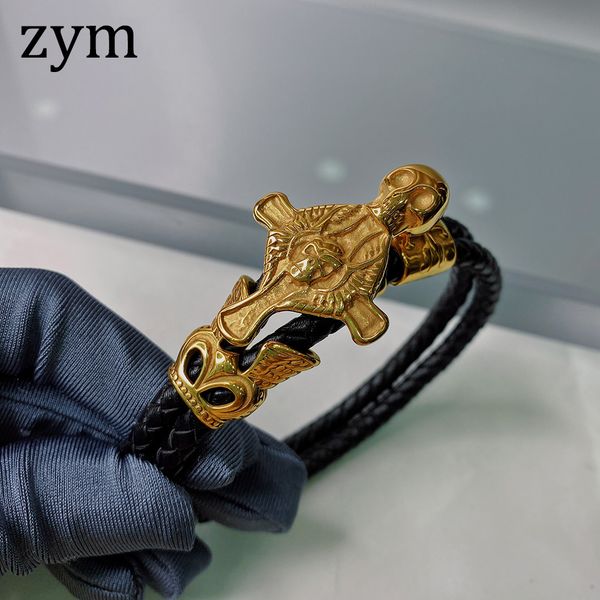 zymbrand stainless steel cross bracelet leather bracelet retro design punk fashion men's leather rope, Golden;silver
zymbrand stainless steel cross bracelet leather bracelet retro design punk fashion men's leather rope, Golden;silver