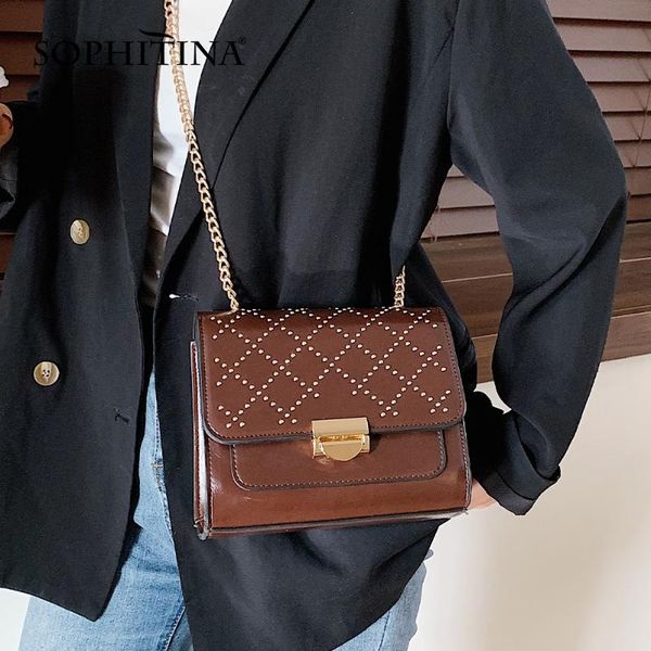 sophitina fashion women handbags metal chain rivet sequined decoration buckle design flap bags stylish handbags e25
sophitina fashion women handbags metal chain rivet sequined decoration buckle design flap bags stylish handbags e25