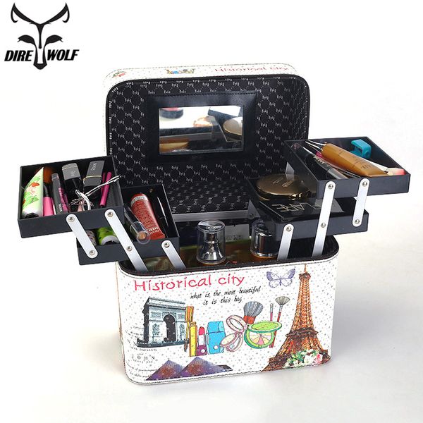women large capacity professional makeup organizer fashion toiletry cosmetic bag multilayer storage box portable flower suitcase t200106
women large capacity professional makeup organizer fashion toiletry cosmetic bag multilayer storage box portable flower suitcase t200106