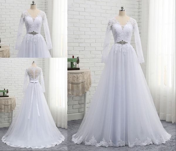 real p white v neck wedding dresses long illusion lace sleeves applique tulle princess wedding reception dress bridal gowns
real p white v neck wedding dresses long illusion lace sleeves applique tulle princess wedding reception dress bridal gowns