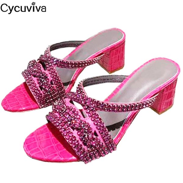 rhinestone chunky heels slippers women crystal chain peep toe gladiator summer sandals runway glitter party shoes woman, Black
rhinestone chunky heels slippers women crystal chain peep toe gladiator summer sandals runway glitter party shoes woman, Black