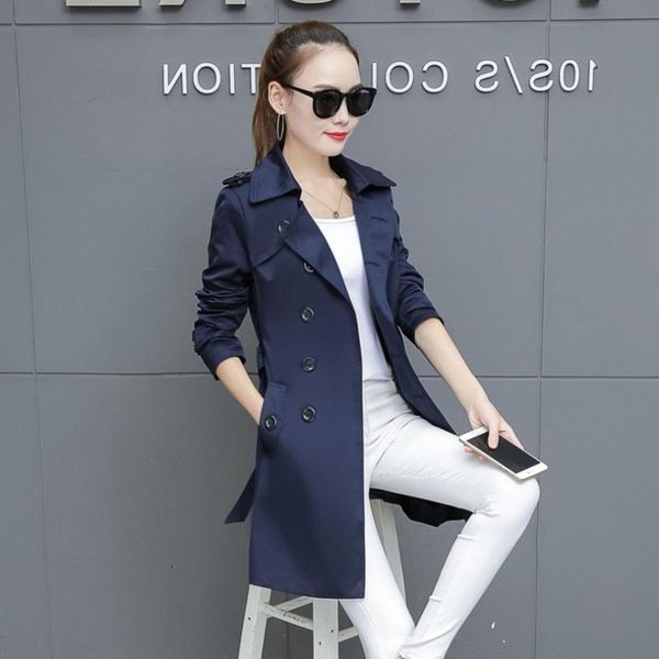 p shoot 2020 spring and autumn new style korean-style slim fit women's trench coat plus-sized mid-length double breasted coa, Black
p shoot 2020 spring and autumn new style korean-style slim fit women's trench coat plus-sized mid-length double breasted coa, Black