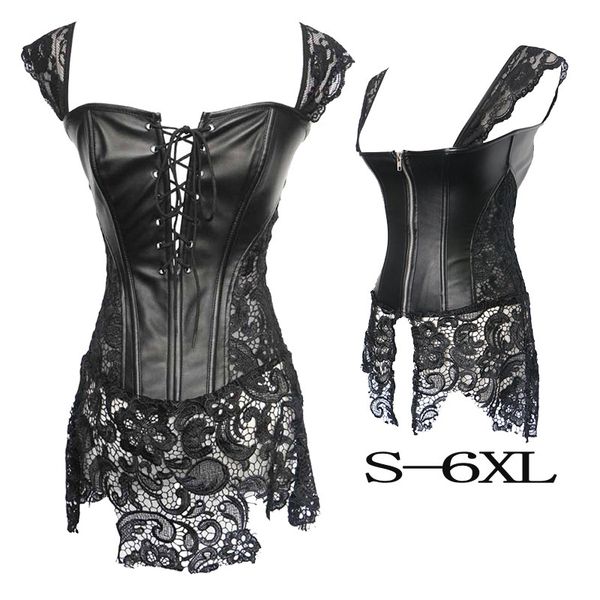 steampunk leather corse dress gothic corset bustier straps black zipper lace skirt exotic plus size espartilho brown red, Black;white
steampunk leather corse dress gothic corset bustier straps black zipper lace skirt exotic plus size espartilho brown red, Black;white