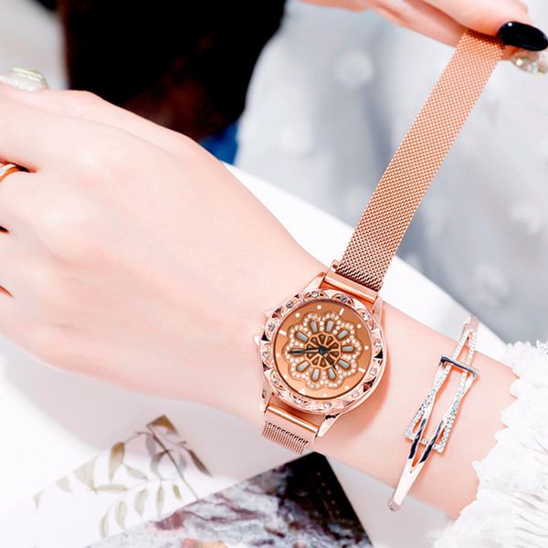 fashion women rotating watches rose gold mesh female quartz starry sky wristwatches lucky ladies magnet clock luxury, Slivery;brown
fashion women rotating watches rose gold mesh female quartz starry sky wristwatches lucky ladies magnet clock luxury, Slivery;brown