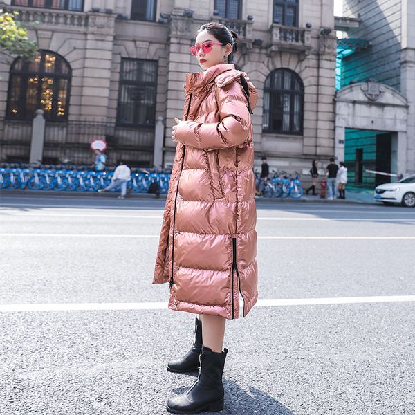 winter jacket women long hooded loose outwear korean fashion glossy jackets down padded coats shiny ladies plus size puffer coat, Black
winter jacket women long hooded loose outwear korean fashion glossy jackets down padded coats shiny ladies plus size puffer coat, Black