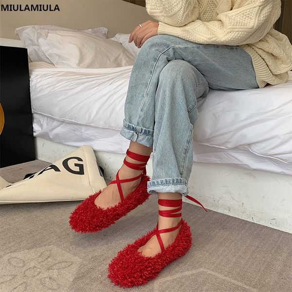 miulamiula brand designers 2019 winter luxury soft warm wool fur ballet flats shoes women cross tie soft bottom loafers casual, Black
miulamiula brand designers 2019 winter luxury soft warm wool fur ballet flats shoes women cross tie soft bottom loafers casual, Black