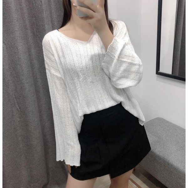 2019 autumn winter women's sweaters casual v-neck long sleeve loose knitted thin women pullovers sweaters for woman, White;black
2019 autumn winter women's sweaters casual v-neck long sleeve loose knitted thin women pullovers sweaters for woman, White;black