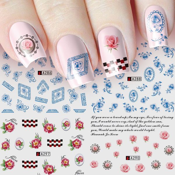 nail sticker art decoration slider blue white flower adhesive water transfer decals manicure lacquer accessoires polish foil, Black
nail sticker art decoration slider blue white flower adhesive water transfer decals manicure lacquer accessoires polish foil, Black