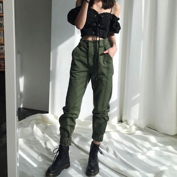 high waist pants camouflage loose joggers women army harem camo pants streetwear punk cargo women capris trousers, Black;white
high waist pants camouflage loose joggers women army harem camo pants streetwear punk cargo women capris trousers, Black;white