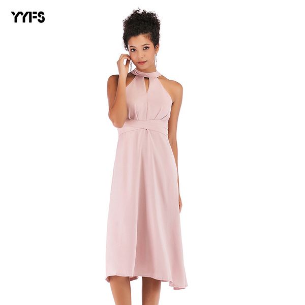 2019 summer new style women's dress round neck formal dress lace-up waist hugging after zipper pink medium-length, White;black
2019 summer new style women's dress round neck formal dress lace-up waist hugging after zipper pink medium-length, White;black