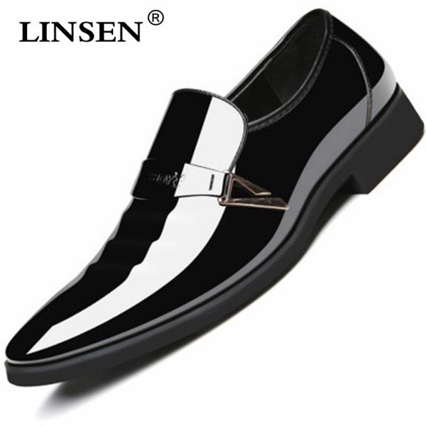 men luxury oxford wedding party wear shoes mens loafers italian business formal patent leather shoes pointed toe man dress, Black
men luxury oxford wedding party wear shoes mens loafers italian business formal patent leather shoes pointed toe man dress, Black