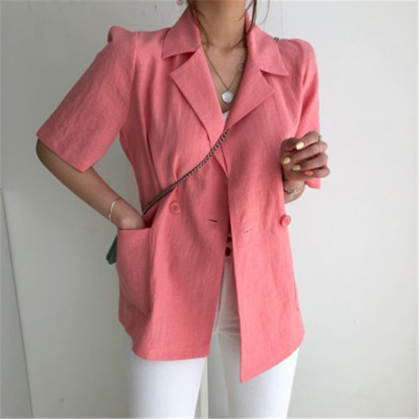2020 new arrivals summer chic fashion ins korean style simple solid shaping slim elegant fashion multi colors suits, White;black
2020 new arrivals summer chic fashion ins korean style simple solid shaping slim elegant fashion multi colors suits, White;black
