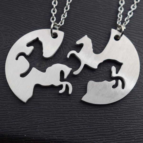 1pair dropshipping fantasy stainless steel material horse pendant couple necklace,pendants for friends jewelry sanlan, Silver
1pair dropshipping fantasy stainless steel material horse pendant couple necklace,pendants for friends jewelry sanlan, Silver