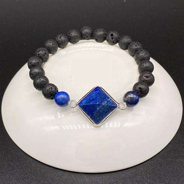 silver plated lapis lazuli pyramid connect black lava stone elastic bracelet rose pink quartz jewelry
silver plated lapis lazuli pyramid connect black lava stone elastic bracelet rose pink quartz jewelry