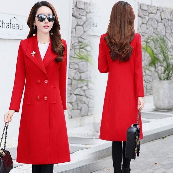 women's wool & blends thick woolen coat winter long section over the knee korean version of slim, Black
women's wool & blends thick woolen coat winter long section over the knee korean version of slim, Black