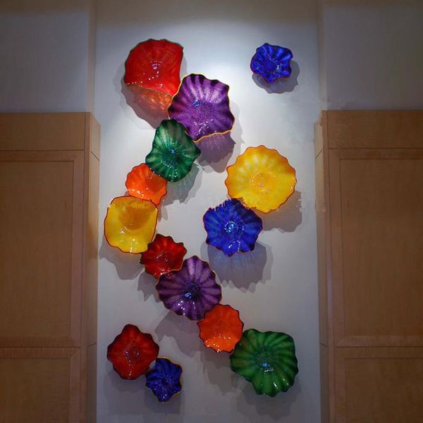 

Handmade Blown Glass Wall Lamps American Style Customized Murano Flower Sconce Art Design Decor