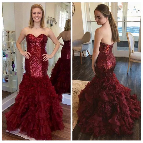 bling bling sequined slim mermaid prom dresses long sweetheart ruffles plus size formal evening gowns tiered prom party gowns 2019 custom, Black
bling bling sequined slim mermaid prom dresses long sweetheart ruffles plus size formal evening gowns tiered prom party gowns 2019 custom, Black