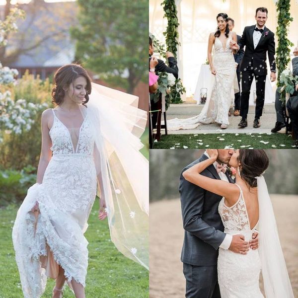 2022 boho mermaid wedding dresses bridal gowns floral lace applique illusion v neck open back garden bohemian vestidos de novia, White
2022 boho mermaid wedding dresses bridal gowns floral lace applique illusion v neck open back garden bohemian vestidos de novia, White
