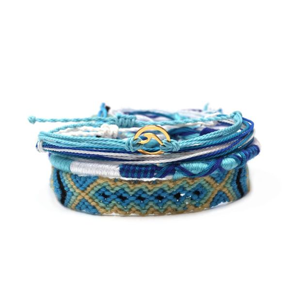bohemian stack 4pc set blue tone wave charm chinese staircase friendship bracelet women men multicolored string braided jewelry, Golden;silver
bohemian stack 4pc set blue tone wave charm chinese staircase friendship bracelet women men multicolored string braided jewelry, Golden;silver