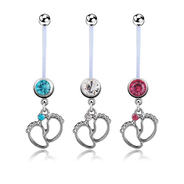 cute foot crystal body jewelry piercings stainless steel rhinestone navel & bell button piercing dangle rings for women gift, Silver
cute foot crystal body jewelry piercings stainless steel rhinestone navel & bell button piercing dangle rings for women gift, Silver