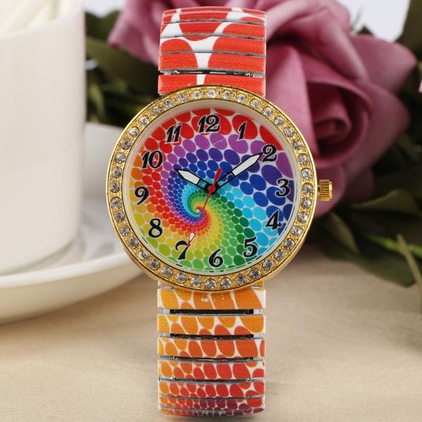 fashion quartz watch women diamonds peacock design luminous clock ladies watches no buckle elastic band girls wristwatch, Slivery;brown
fashion quartz watch women diamonds peacock design luminous clock ladies watches no buckle elastic band girls wristwatch, Slivery;brown