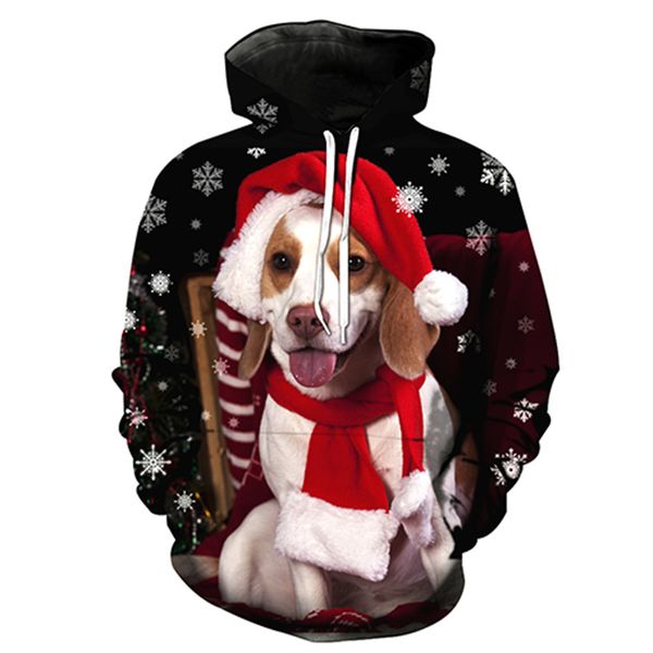 3-d christmas dog printed hat-pocket cover, men's tide-hat and men's guard clothes for european and american foreign trade, Black
3-d christmas dog printed hat-pocket cover, men's tide-hat and men's guard clothes for european and american foreign trade, Black