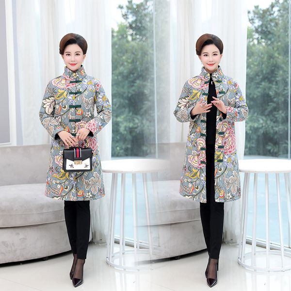 p shoot 2019 ethnic-style autumn and winter cotton linen padded cotton overcoat large size mid-length middle-aged women dres, Blue;black
p shoot 2019 ethnic-style autumn and winter cotton linen padded cotton overcoat large size mid-length middle-aged women dres, Blue;black