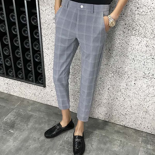 2019 new summer men's business casual nine points trousers groom man party host must-have wild single men's plaid trousers, White;black
2019 new summer men's business casual nine points trousers groom man party host must-have wild single men's plaid trousers, White;black