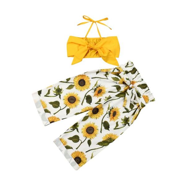 1-5y toddler kid baby girl clothes sets yellow strap +flowers long pants casual outfits set, White
1-5y toddler kid baby girl clothes sets yellow strap +flowers long pants casual outfits set, White