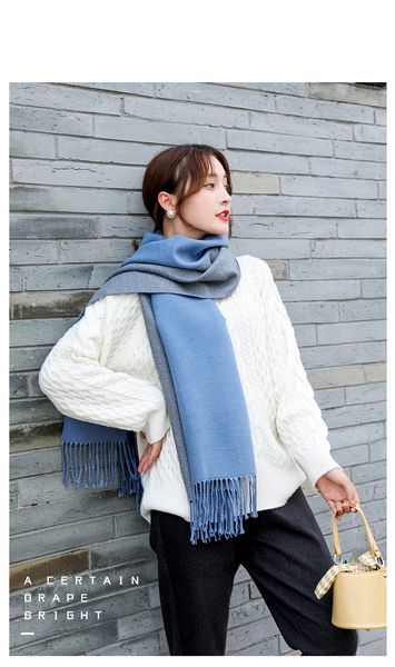 autumn and winter scarf explosion models new long section female cashmere warm plaid shawl korean version curled twill, Blue;gray
autumn and winter scarf explosion models new long section female cashmere warm plaid shawl korean version curled twill, Blue;gray