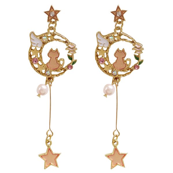 6 pair/ lot fashion jewelry accessories enamel metal angel wing moon cat earrings for women, Silver
6 pair/ lot fashion jewelry accessories enamel metal angel wing moon cat earrings for women, Silver