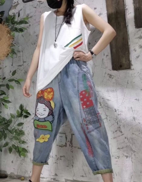 violet white black feer stamping affixed cloth jeans girl coloured drawing or pattern bk4469, Blue
violet white black feer stamping affixed cloth jeans girl coloured drawing or pattern bk4469, Blue