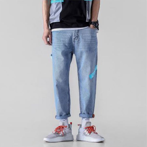 men high street vintage fashion loose casual denim harem pants male r hip hop jeans trousers cowboy pants, Blue
men high street vintage fashion loose casual denim harem pants male r hip hop jeans trousers cowboy pants, Blue