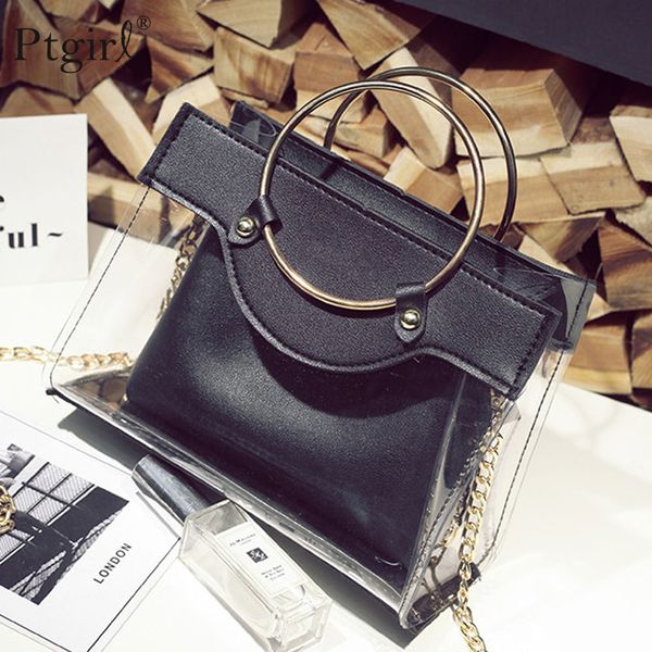 2019 summer new handbag pvc transparent women bag metallic ring tote bag ptgirl crossbody bags for women sac
2019 summer new handbag pvc transparent women bag metallic ring tote bag ptgirl crossbody bags for women sac