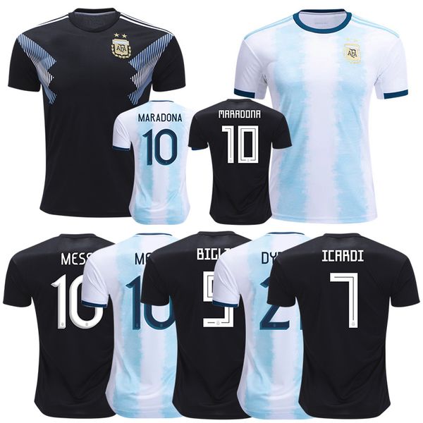 

New Mens 2019 2020 Soccer Jerseys 18 19 Diego Maradona Lionel Messi Home Away Camisetas Futbol Camisas Maillot Football Shirt
