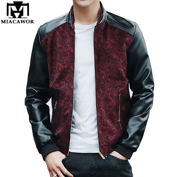 miacawor new fashion bomber jacket pu leather sleeves male jacket casual men coats spring jaqueta masculino mj405, Black;brown
miacawor new fashion bomber jacket pu leather sleeves male jacket casual men coats spring jaqueta masculino mj405, Black;brown