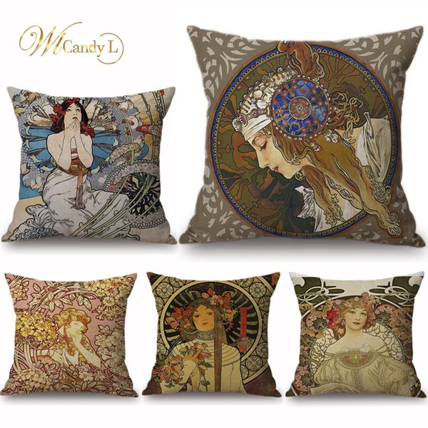 wl candy l vintage european art nouveau mucha gallery cushion cover home decorative beautiful girl pattern linen pillow cover pillow case
wl candy l vintage european art nouveau mucha gallery cushion cover home decorative beautiful girl pattern linen pillow cover pillow case
