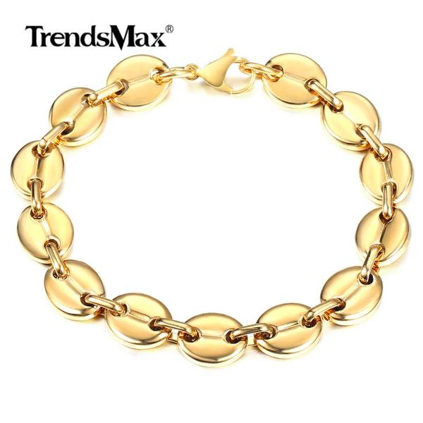 link, chain coffee beans link bracelet stainless steel gold silver color for men women simple jewelry gift 7/9/11mm kbm169a, Black
link, chain coffee beans link bracelet stainless steel gold silver color for men women simple jewelry gift 7/9/11mm kbm169a, Black
