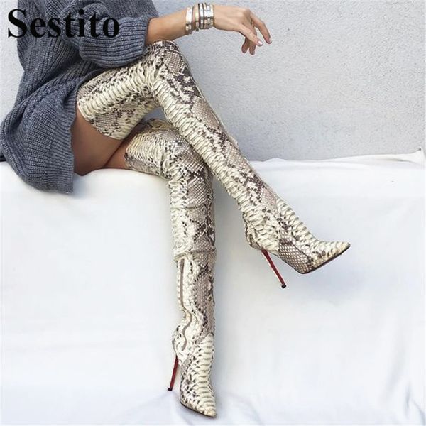 european ladies long boots snake pattern pointed toe super high heels over-the-knee boots for women thin heels zip shoes, Black
european ladies long boots snake pattern pointed toe super high heels over-the-knee boots for women thin heels zip shoes, Black