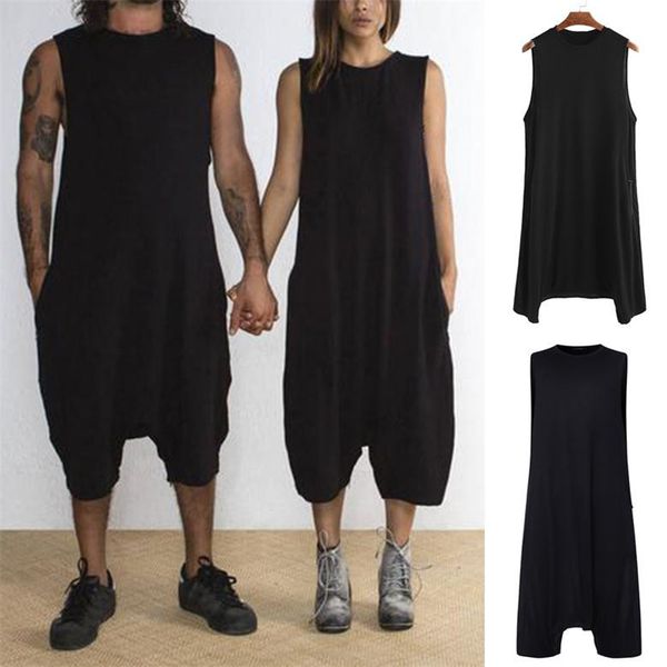 men's pants men women rompers stylish hip hop overalls solid punk style streetwear loose couple jumpsuit sleeveless playsuit 2021, Black
men's pants men women rompers stylish hip hop overalls solid punk style streetwear loose couple jumpsuit sleeveless playsuit 2021, Black