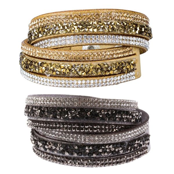 2 pcs men's women's rivets rhinestones multi layers faux leather bracelet bangle , grey & coffee, Golden;silver
2 pcs men's women's rivets rhinestones multi layers faux leather bracelet bangle , grey & coffee, Golden;silver