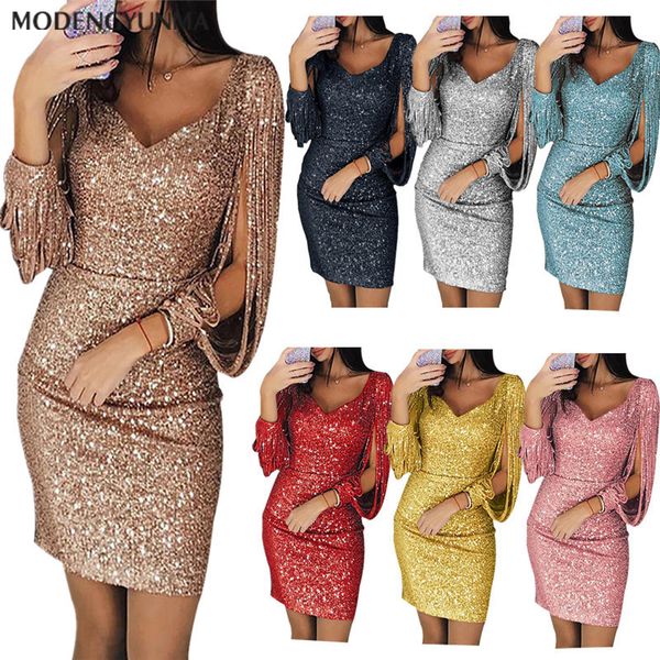 fashion women's solid color sequins v-neck simple nightclub stitching shiny round neck sheath summer dress female tassel dresses, Black;gray
fashion women's solid color sequins v-neck simple nightclub stitching shiny round neck sheath summer dress female tassel dresses, Black;gray
