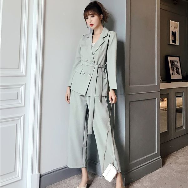 autumn winter women lace up pant suit notched blazer jacket & pant office wear suits female sets gd114, White;black
autumn winter women lace up pant suit notched blazer jacket & pant office wear suits female sets gd114, White;black